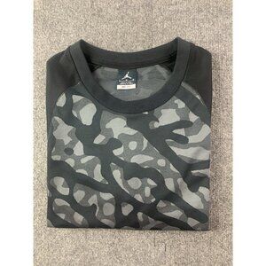 Nike Air Jordan Mens Long Sleeve Crew Neck Camo Tee Shirt Size L Black/Gray